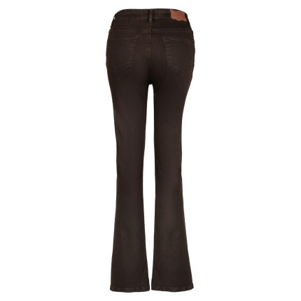 شلوار جین دم پا گشاد زنانه پوتنزا مدل 92521010 رنگ قهوه‌ای